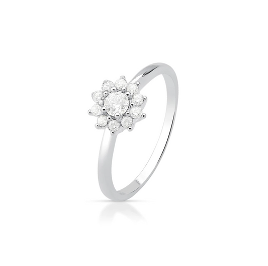 Anel Flor Cravejado Cristal